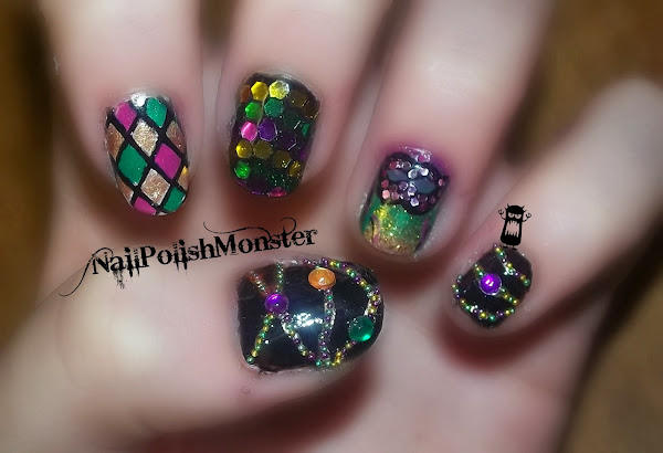 mardi gras nail styles