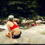 Mary wishing she was in the water.