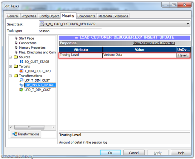 Troubleshoot Informatica Mapping Using Session Log with Verbose Data