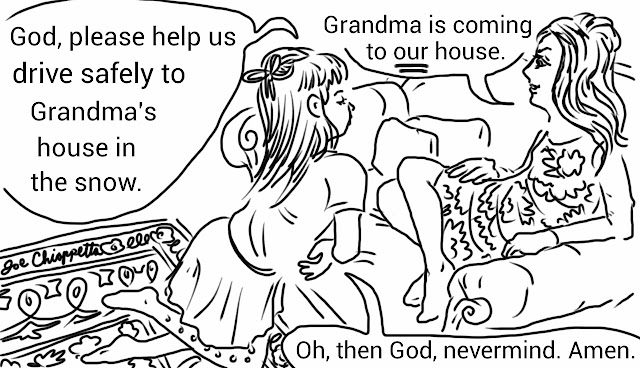 Nevermind the Silly Daddy - funny comic about children praying by Joe Chiappetta