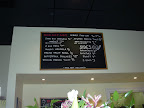 The delicious breakfast menu -- especially the stuffed French toast!