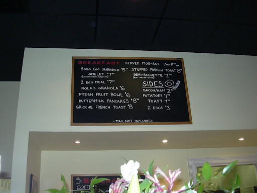 The delicious breakfast menu -- especially the stuffed French toast!