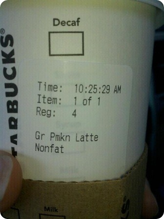 pumpkin spice latte