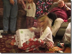 Emma opening Granny's gift