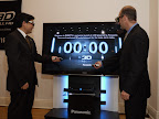 PCEC President Shiro Kitajima (left) and DIRECTV's Steven Roberts officially launch n3D powered by Panasonic, a TV channel dedicated exclusively to broadcasting 3D programming.
