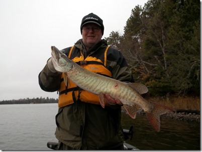 Joe with musky caught across from Lund's cabin.