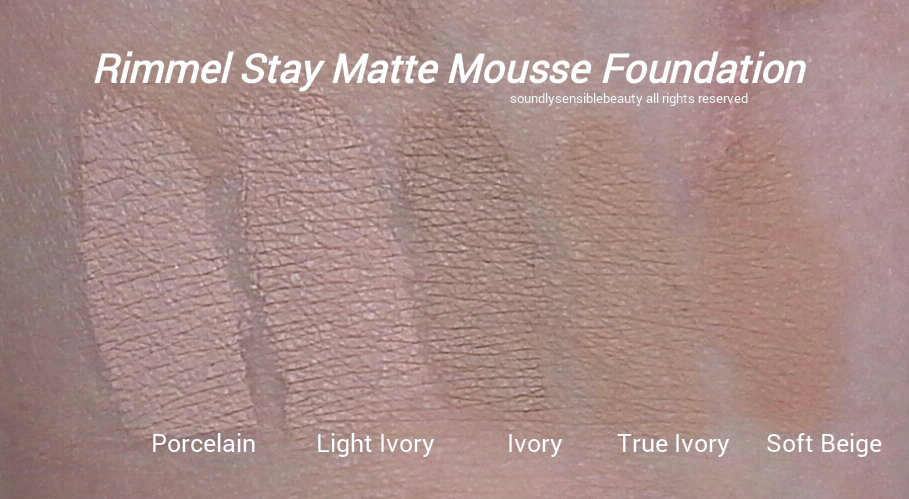 Rimmel Stay Matte Foundation Colour Chart