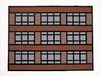 high rise 8, 1996, acrylic on canvas, 12 x 16 in.