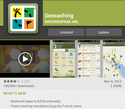 Geocaching 2.5.1 for Android II