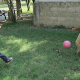 Erickson and Sariel kick the ball back and forth.