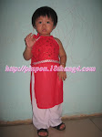 Áo dài cột dây cho bé gái