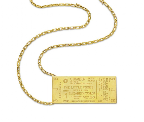 A Gold Pendant by Cartier.
Designed as an 18k gold commemorative Broadway ticket for 