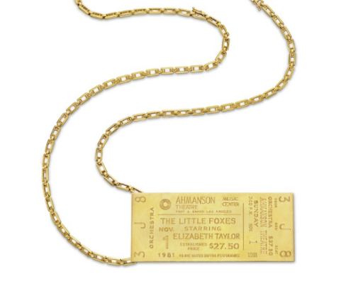 A Gold Pendant by Cartier.
Designed as an 18k gold commemorative Broadway ticket for 