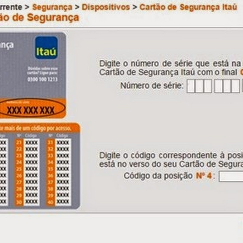2 Via Cartão: Itaú Cartões - Chave de Segurança, Pagamento de Conta Online