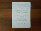 Here, the invite shown with the sheer fabric that wrapped around it. Here, the invite shown with the sheer fabric that wrapped around it.