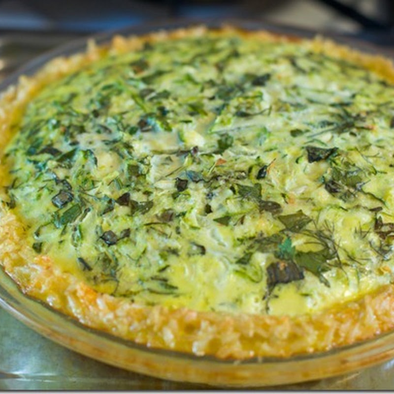 Zucchini and feta quiche