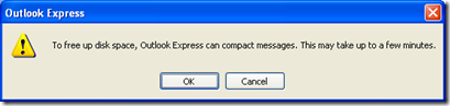Outlook Express Can Compact Messages  How To Disable This Message