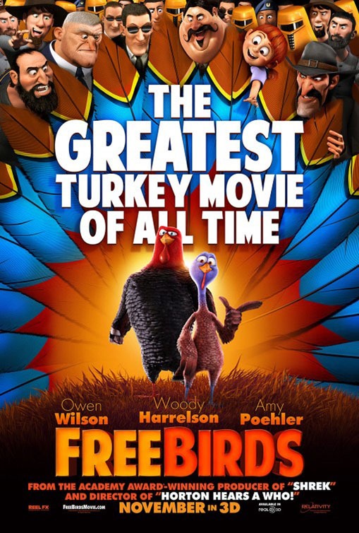 Free Birds poszter, főszerepben Woody Harrelson és Owen Wilson