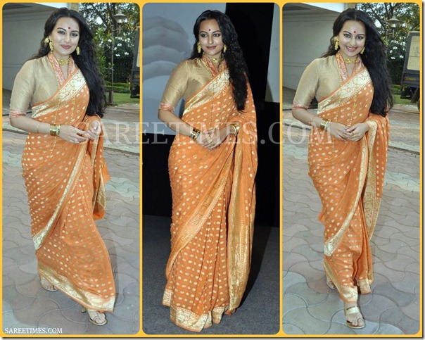 Sonakshi_Sinha_Polka_Dots_Saree