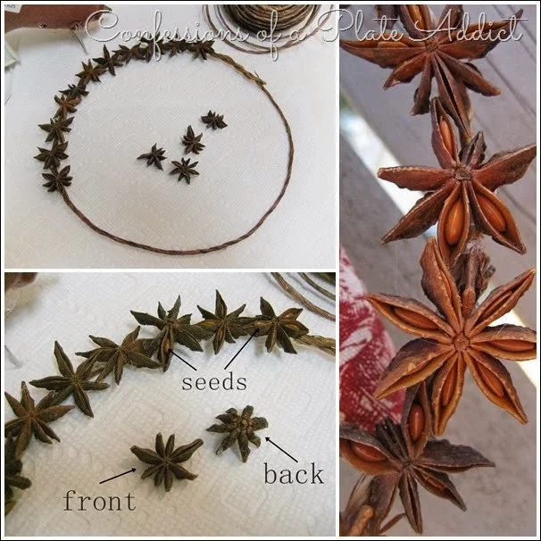 CONFESSIONS OF A PLATE ADDICT Ticking and Toile Star Anise Wreath tutorial