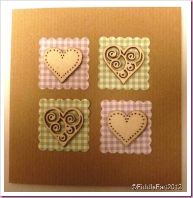 Wooden heart card