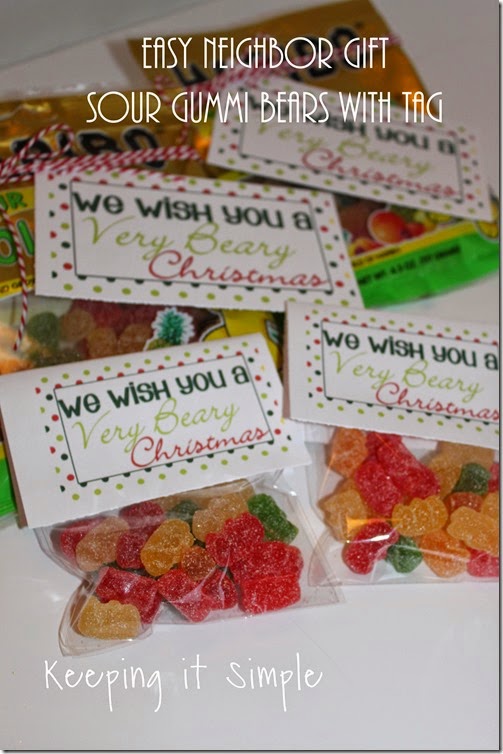 Neighbor gift idea- Sour gummy bears with printable tag