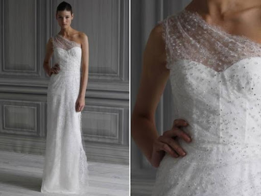 Monique Lhuillier Lina combination of ivory crystal embroidered tulle