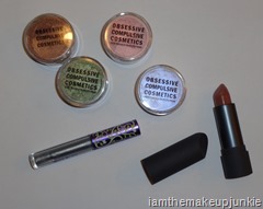 items from Obsessive Compulsive Cosmetics Fragmented Alice, Lime Crime Cosmetics and Bite Cosmetics