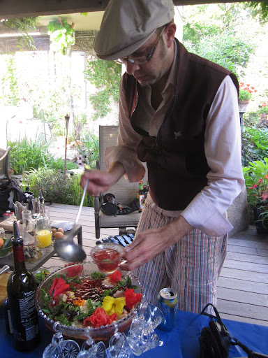 After garnishing with fresh flowers and herbs, we get ready to taste. After garnishing with fresh flowers and herbs, we get ready to taste.