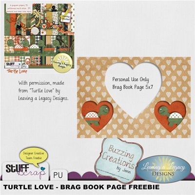 Leaving a Legacy Designs - Turtle Love - Brag Book Page Preview