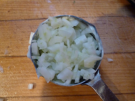 Diced fennel.