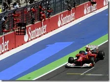 Alonso(Ferrari) all'arrivo del gran premio d'Europa 2012
