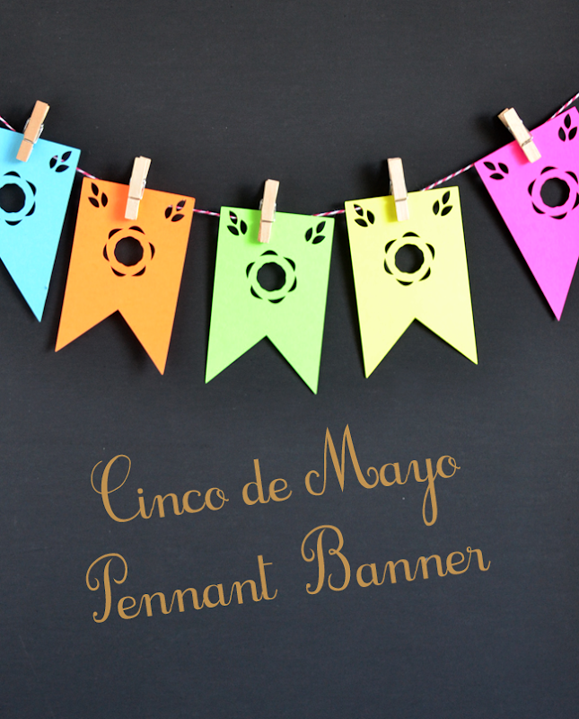 Cinco de Mayo Pennant Banner with silhouette files