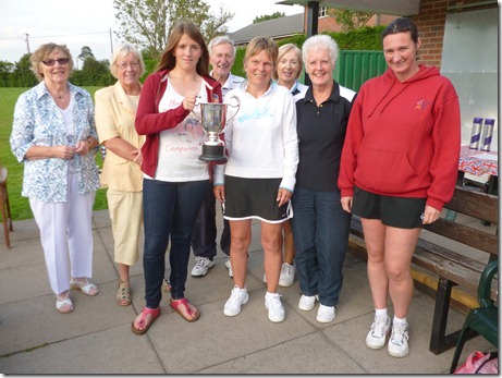 Nantwich Tennis Club Ladies ‘A’ team with the 2012 Ladies Division 1 cup