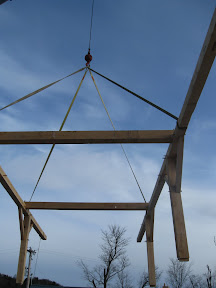 Except for the the gable bents, the purlin system was assembled and flown in as a unit.