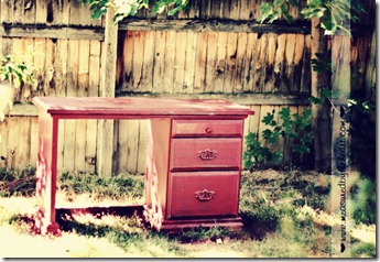 cute red refinished desk