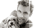 Photographer Richard Phibbs with assistant photographer and best buddy, Huck.