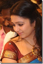 Actress Charmi Cute Saree Photos at SVR Brothers Vijayawada