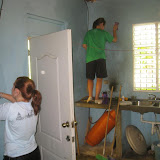 Prepping to paint the kitchen at the school.