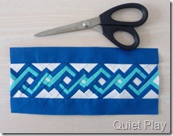 Quiet Play Paper Pieced knotwork with scissors