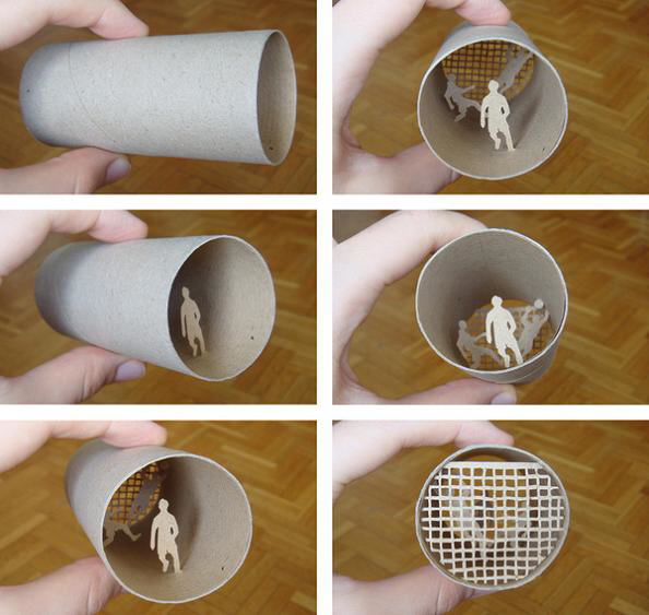 Fantastic scenes inside empty toilet paper rolls by Anastassia Elias