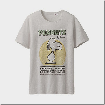 UNIQLO Man Peanuts Graphic Short Sleeve T-shirt Off White