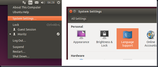 ubuntu system sttings