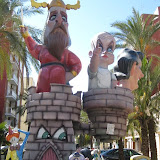 Falla Barraca-Columbretes 2011. Zapatero y Rita Barberà en un castillo medieval.