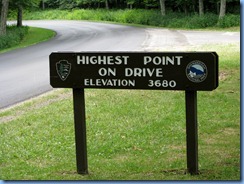 1175 Virginia - Shenandoah National Park - Skyline Drive  - Highest Point On Drive sign