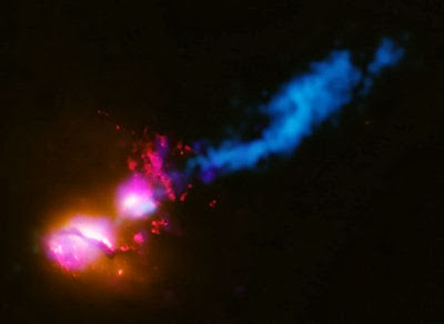 Black Hole Fires at Neighboring Galaxy Black Hole Fires at Neighboring Galaxy