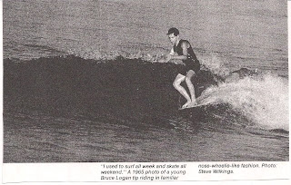 Bruce got his nose wheelie ability from riding the nose of his surfboard.