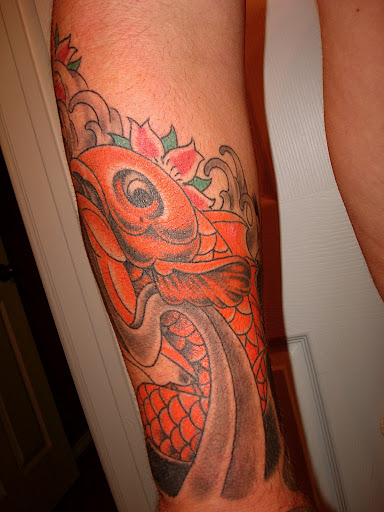 full arm tattoo in progress