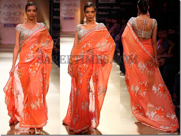 Pallavi_Jaikishan_Orange_Saree