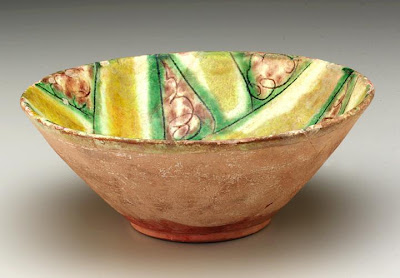 Bowl | Origin:  Nishapur,  Iran | Period: 10th century | Details:  Not Available | Type: Earthenware painted and incised under glaze | Size: H: 8.3  W: 21.1   D: 21.1  cm | Museum Code: S1997.128 | Photograph and description taken from Freer and the Sackler (Smithsonian) Museums.